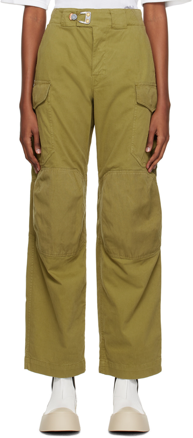 Objects IV Life - Pantalon cargo kaki à logos estampés