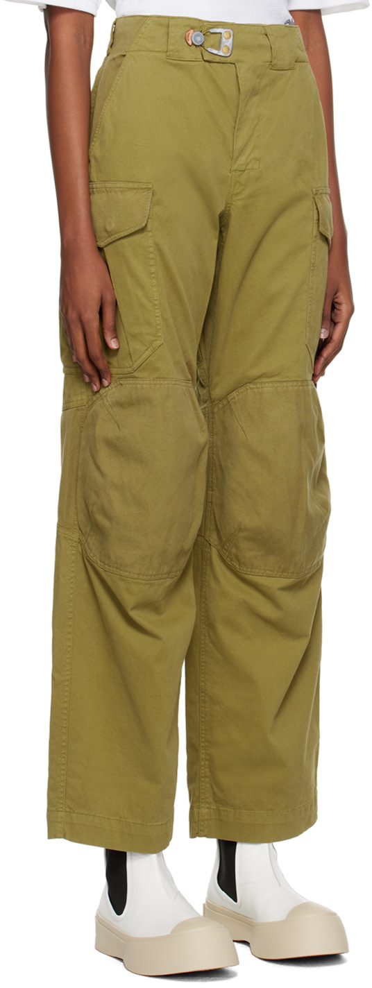 Objects IV Life - Pantalon cargo kaki à logos estampés