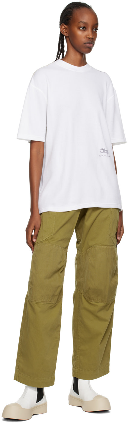 Objects IV Life - Pantalon cargo kaki à logos estampés