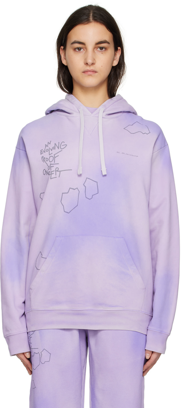 Objects IV Life - Pull à capuche mauve à effet patiné