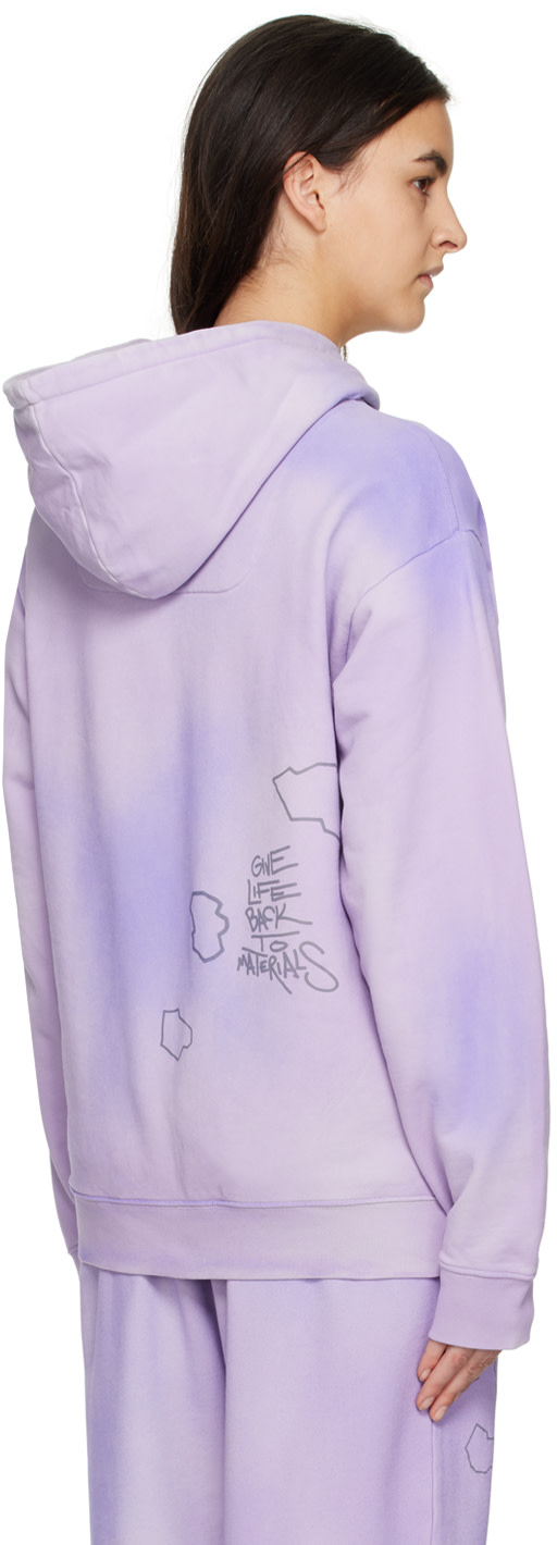 Objects IV Life - Pull à capuche mauve à effet patiné