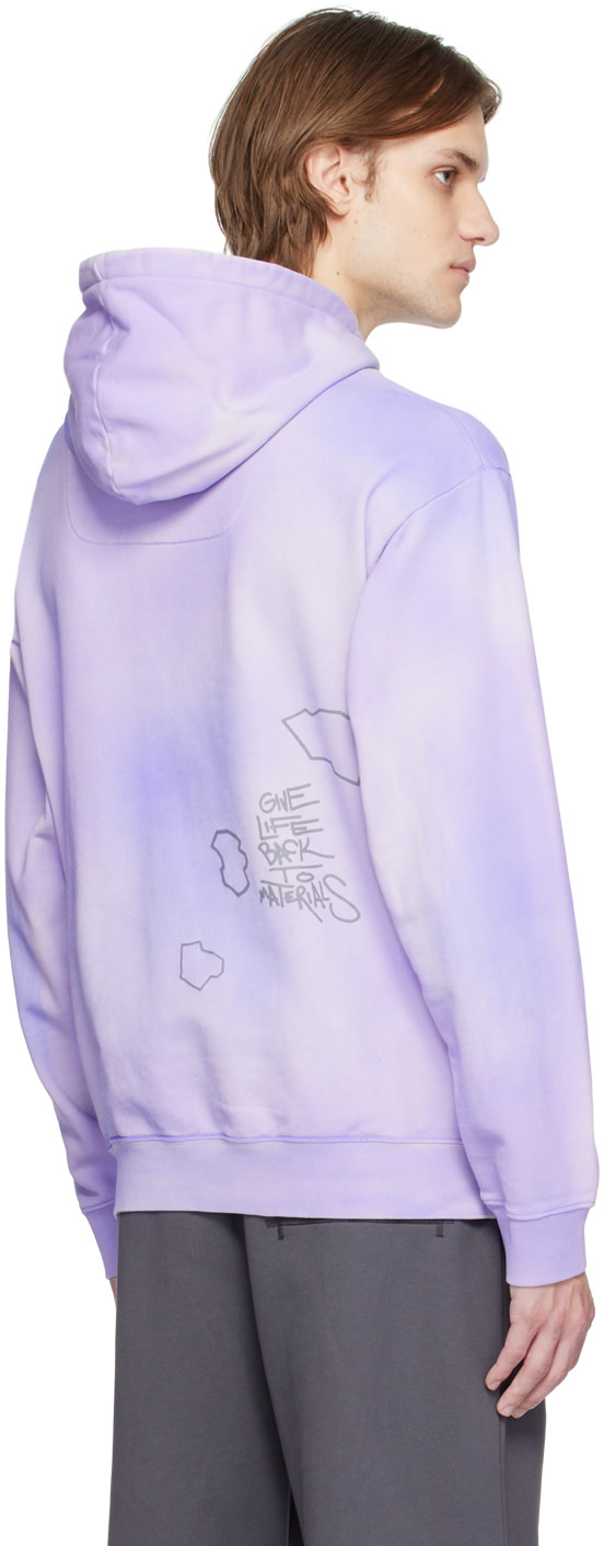 Objects IV Life - Pull à capuche mauve à effet patiné