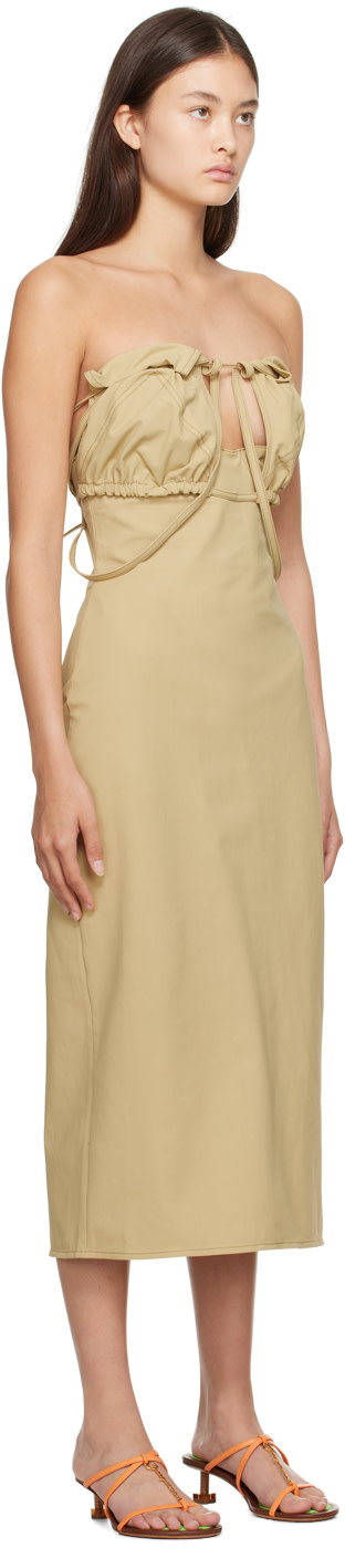 JACQUEMUS - Robe midi Bikini kaki - Le raphia