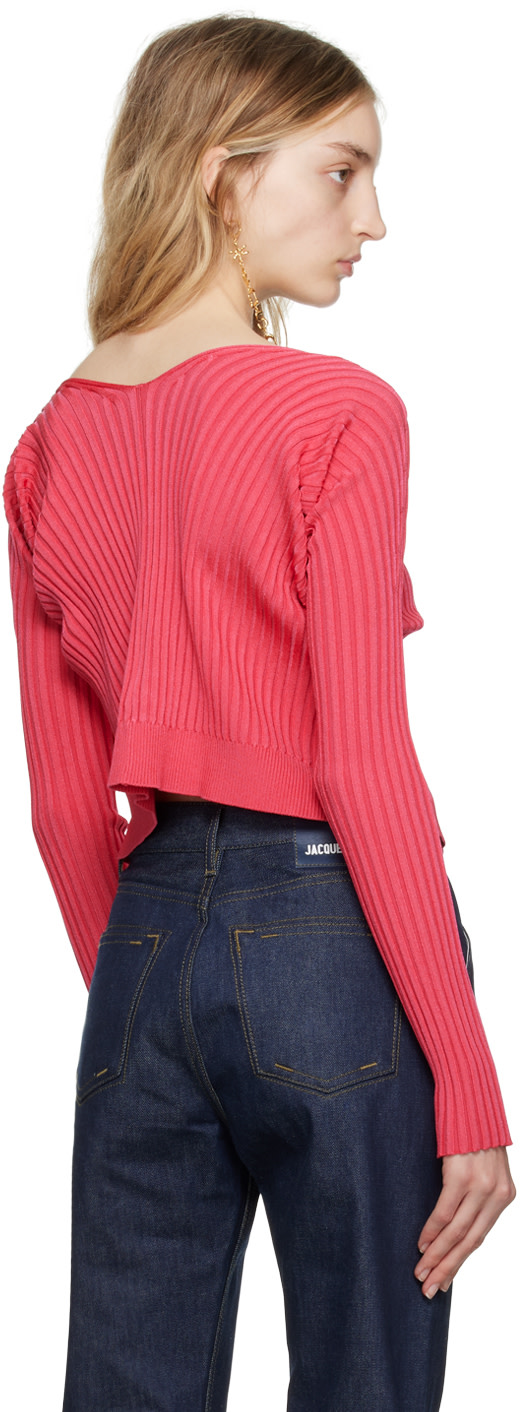 JACQUEMUS クロップド リブニット カーディガン La Maille Pralù cropped cardigan in black - Jacquemus | Mytheresa