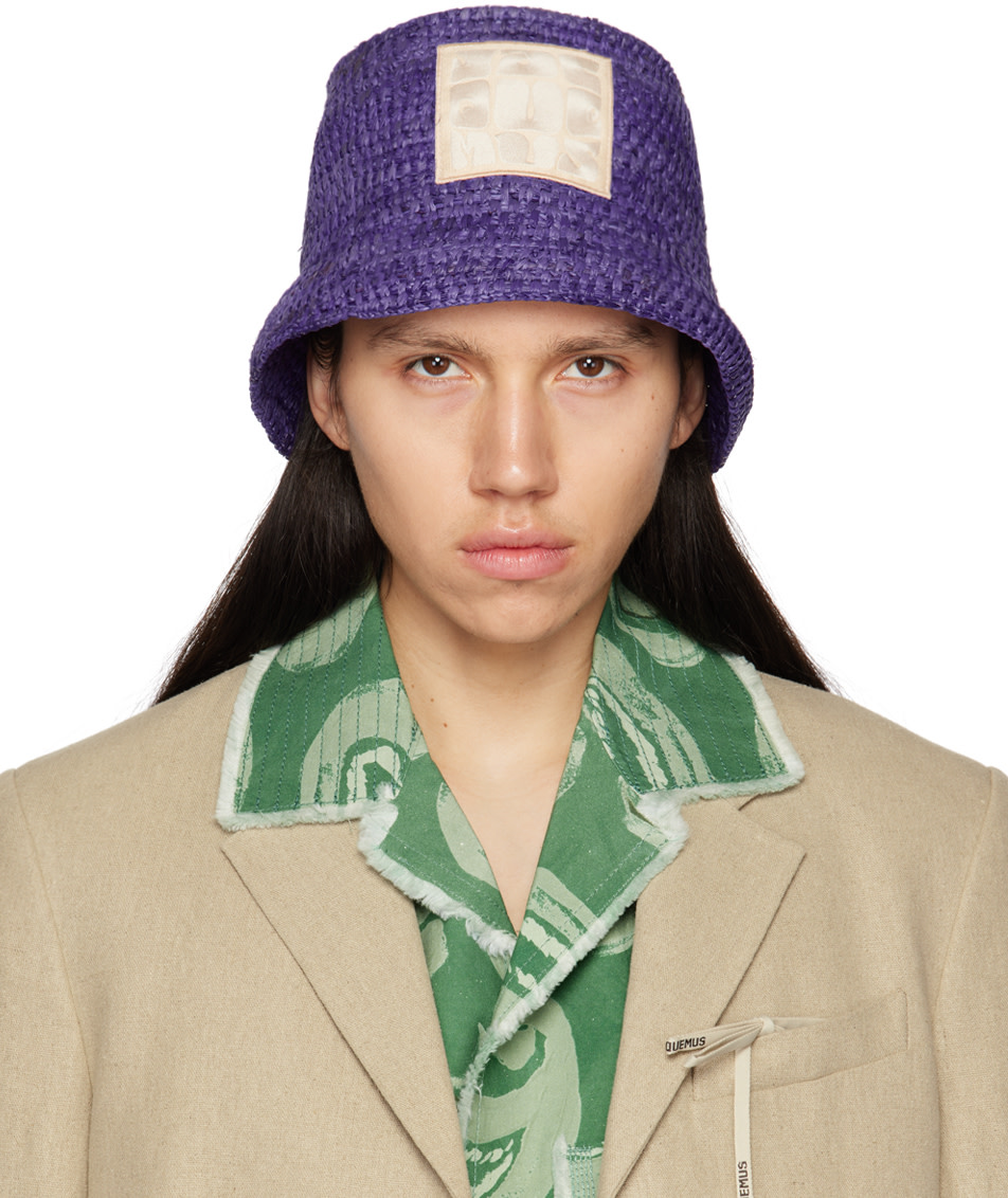 JACQUEMUS: Le Raphiaコレクション パープル Le Bob Ficiu ハット