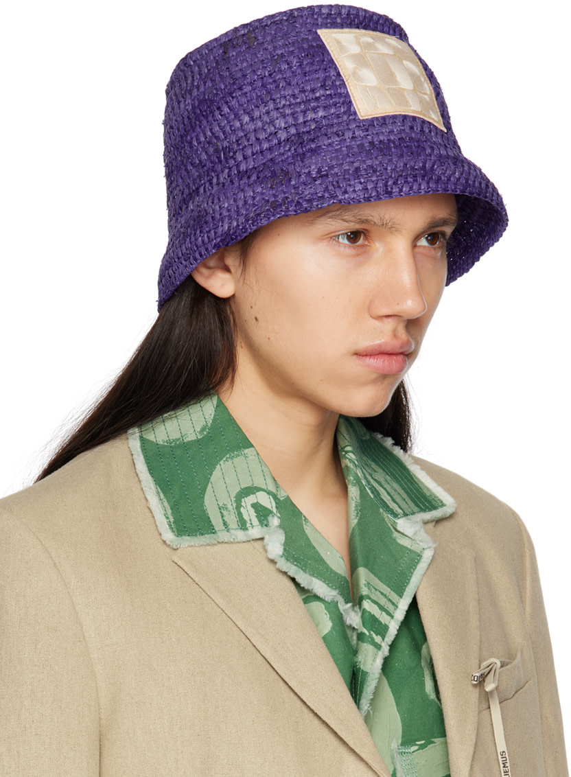 JACQUEMUS: Le Raphiaコレクション パープル Le Bob Ficiu ハット