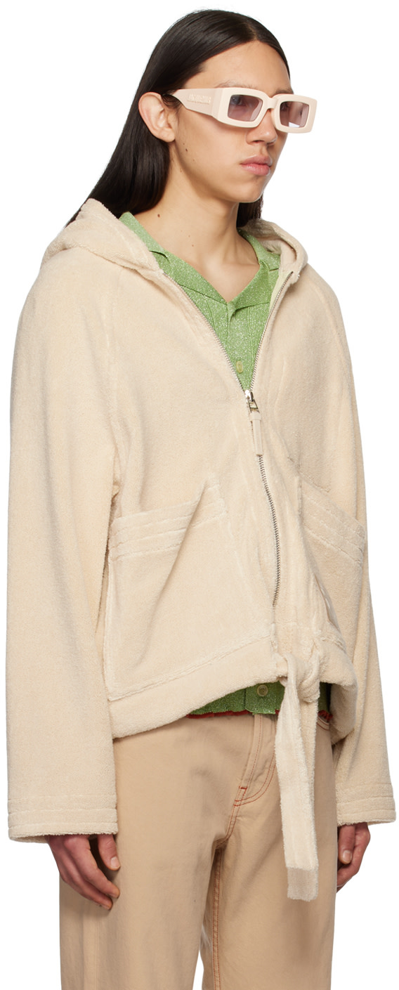 JACQUEMUS - Off-White Le Raphia 'Le Blouson Banho' Jacket
