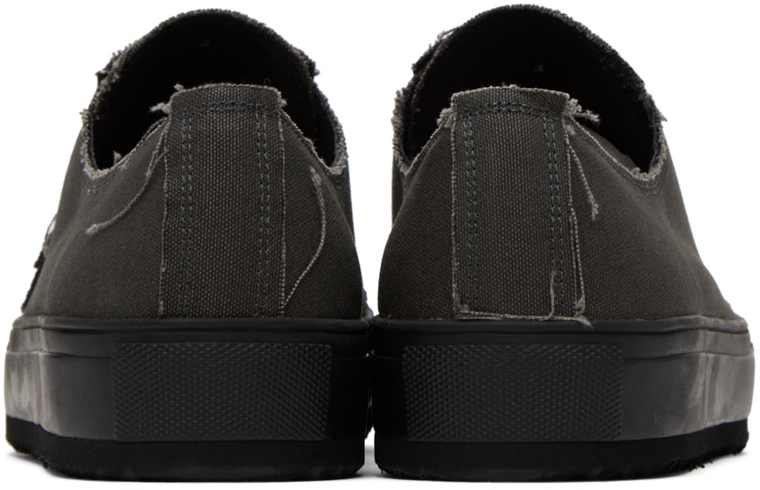 【すわっぐく】 YOHJI YAMAMOTO: Gray Raw Edge Sneakers | SSENSE Canada