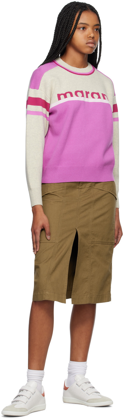 Isabel Marant Etoile - Pull molletonné Carry rose et beige