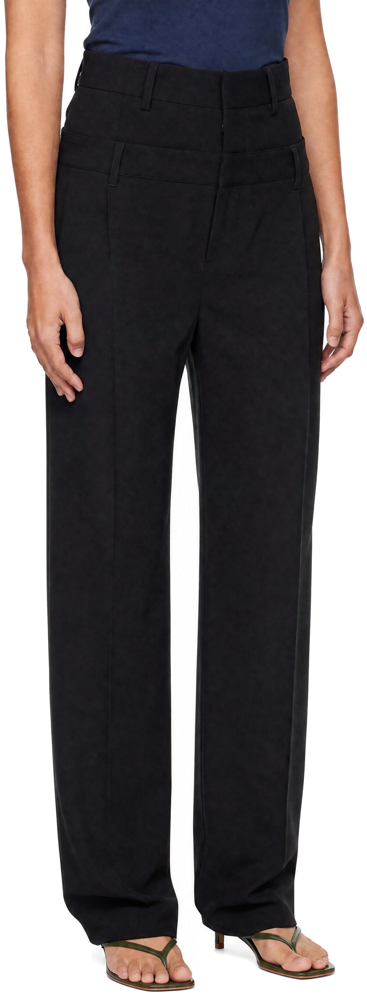 Off-White - 黑色 Wool Double Over 长裤