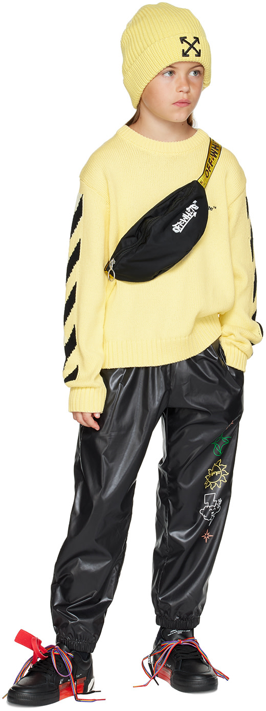 Off-White - 키즈 블랙 엘리먼트 다이애그널 스웨트팬츠