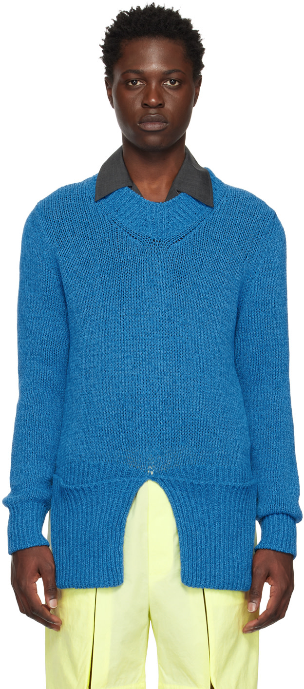 T/SEHNE - Pull bleu exclusif à SSENSE