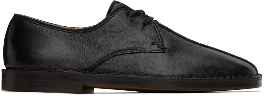 LEMAIRE: Black Flat Laced Derbys | SSENSE