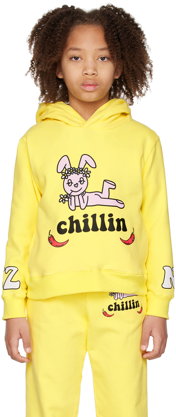 NZKidzzz - Enfant | Pull à capuche 'Chillin' jaune