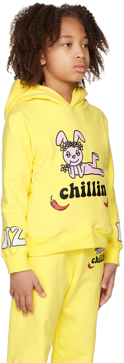 NZKidzzz - Enfant | Pull à capuche 'Chillin' jaune