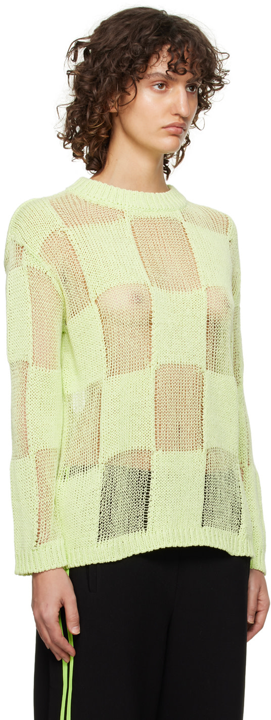 OPEN YY - Pull vert à carreaux