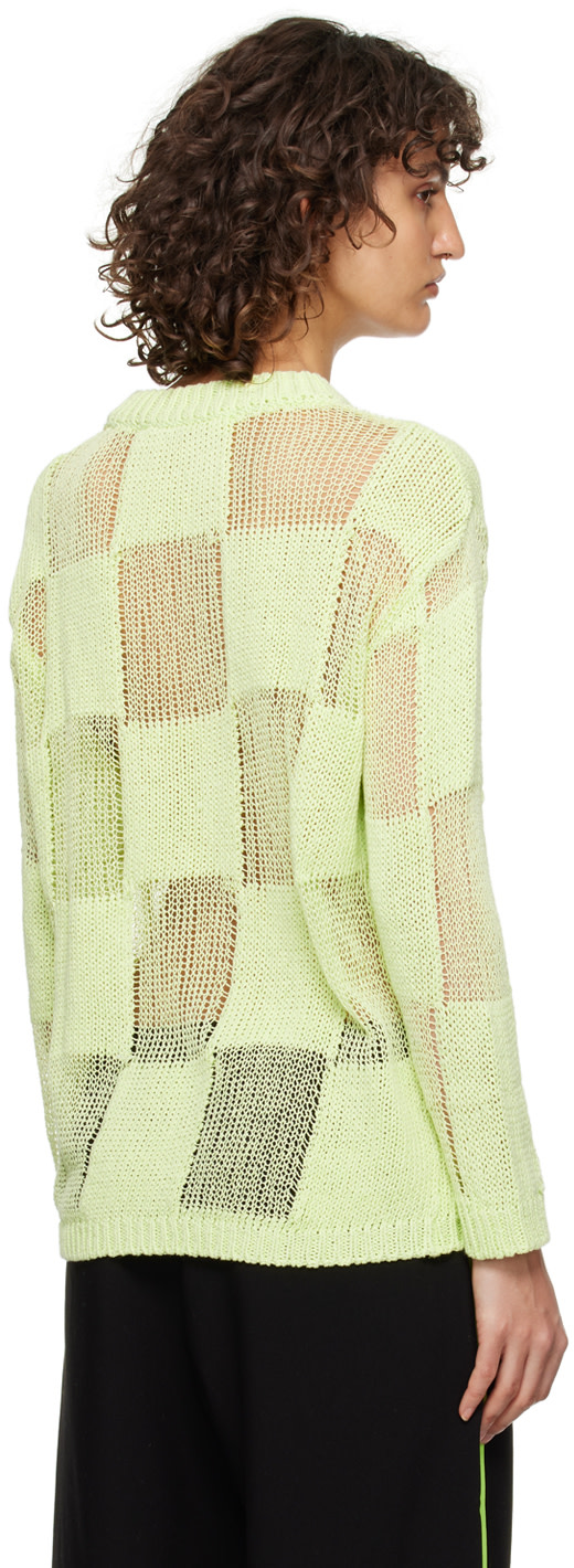 OPEN YY - Pull vert à carreaux