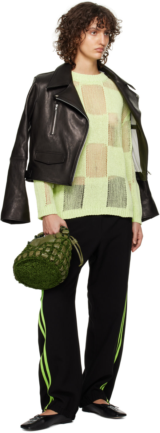 OPEN YY - Pull vert à carreaux
