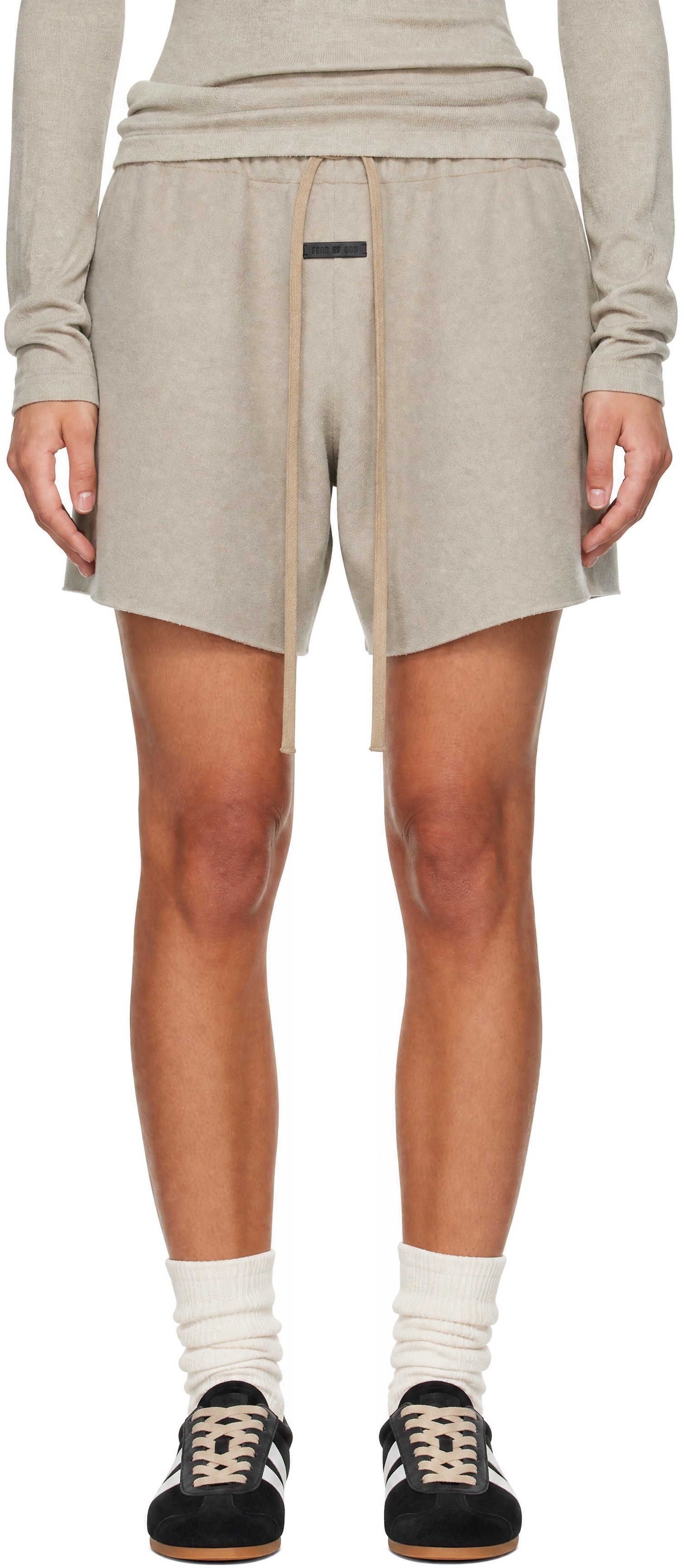 ESSENTIALS FEAR OF GOD ショートパンツ トープ　S Fear of God: トープ Eternal ウールカシミヤ ショートパンツ | SSENSE