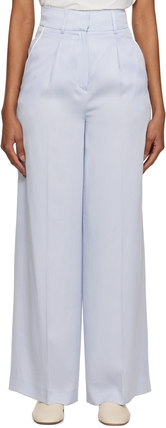 Elleme - Pantalon bleu à plis