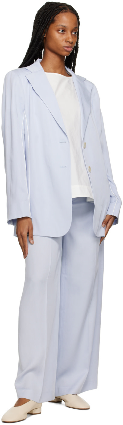 Elleme - Pantalon bleu à plis