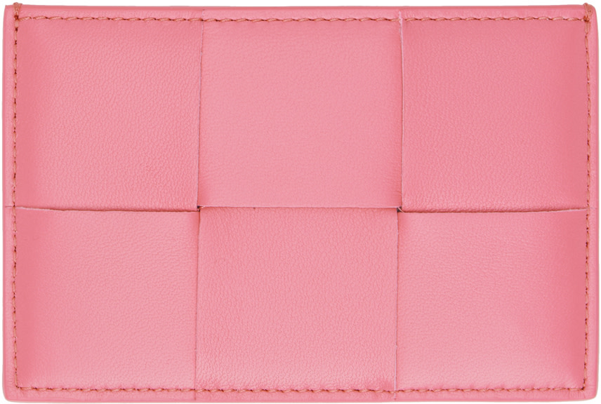 Bottega Veneta: Pink Credit Card Case | SSENSE