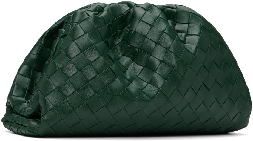 Bottega Veneta: Green Teen Pouch | SSENSE