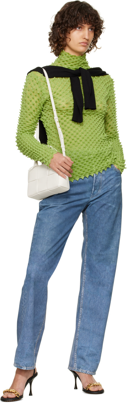 Bottega Veneta: White Mini Arco Tote | SSENSE