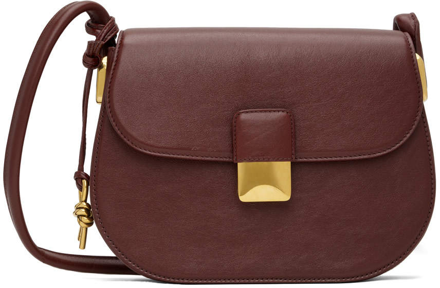 Bottega Veneta: バーガンディ スモール Desiree バッグ | SSENSE 日本