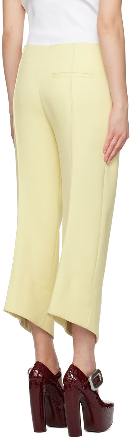 Bottega Veneta: Yellow Curved Trousers | SSENSE Denmark