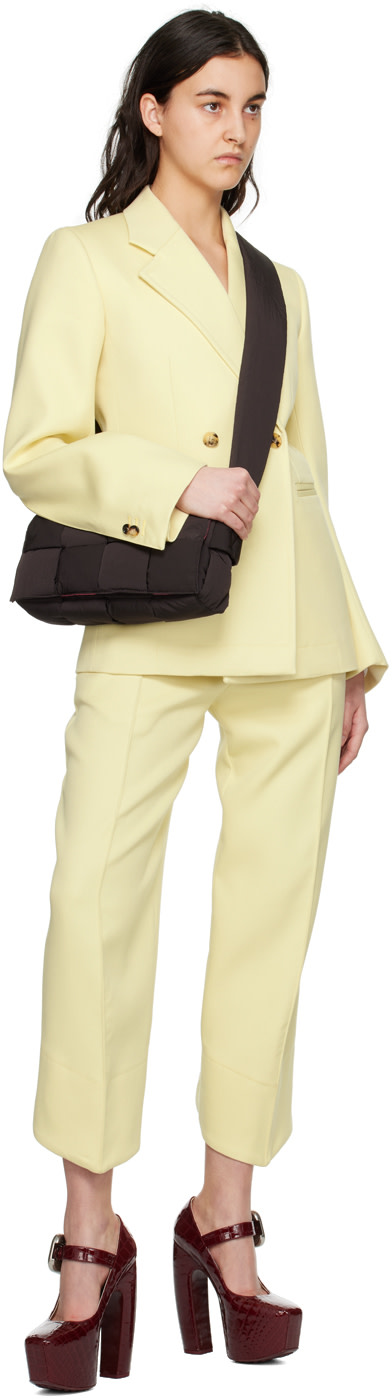 Bottega Veneta: Yellow Curved Trousers | SSENSE Denmark