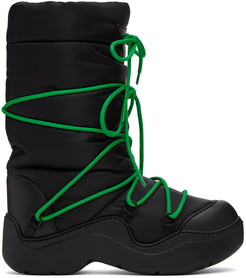 Bottega Veneta: Black Puddle Bomber Boots | SSENSE Canada