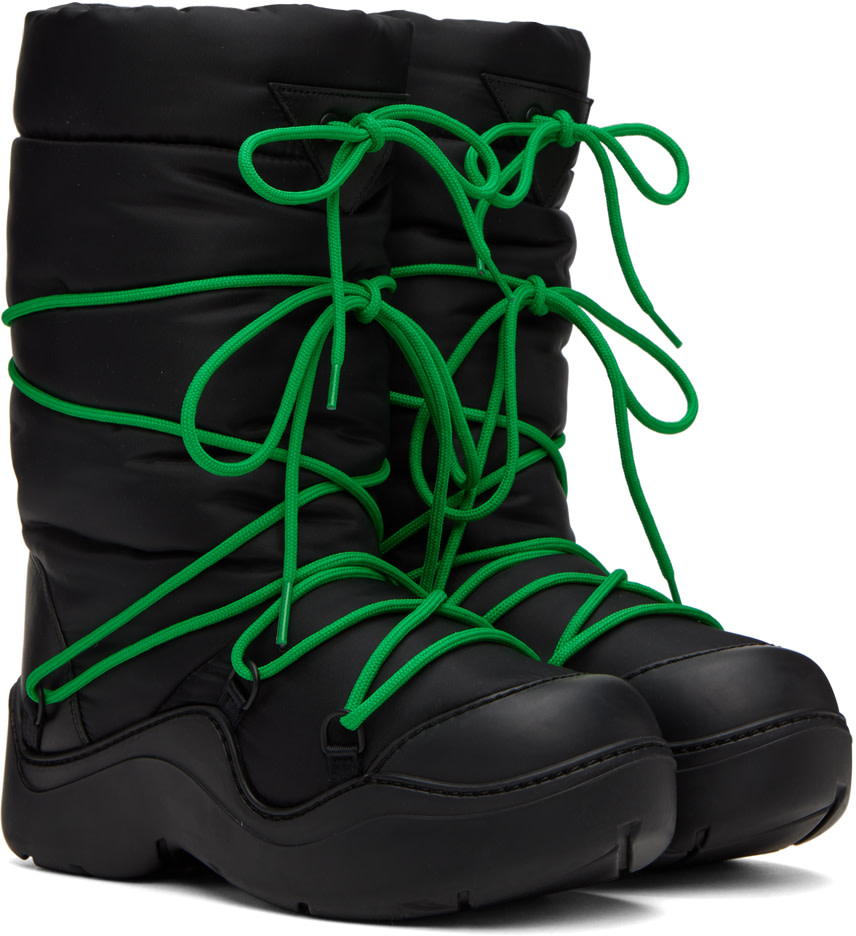 Bottega Veneta: ブラック Puddle Bomber ブーツ | SSENSE 日本