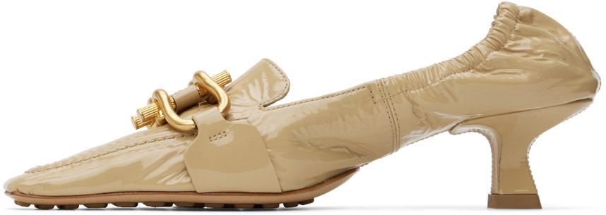 Bottega Veneta: Beige Madame Heels | SSENSE