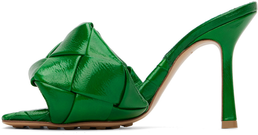 Bottega Veneta: グリーン Lido ミュール | SSENSE 日本