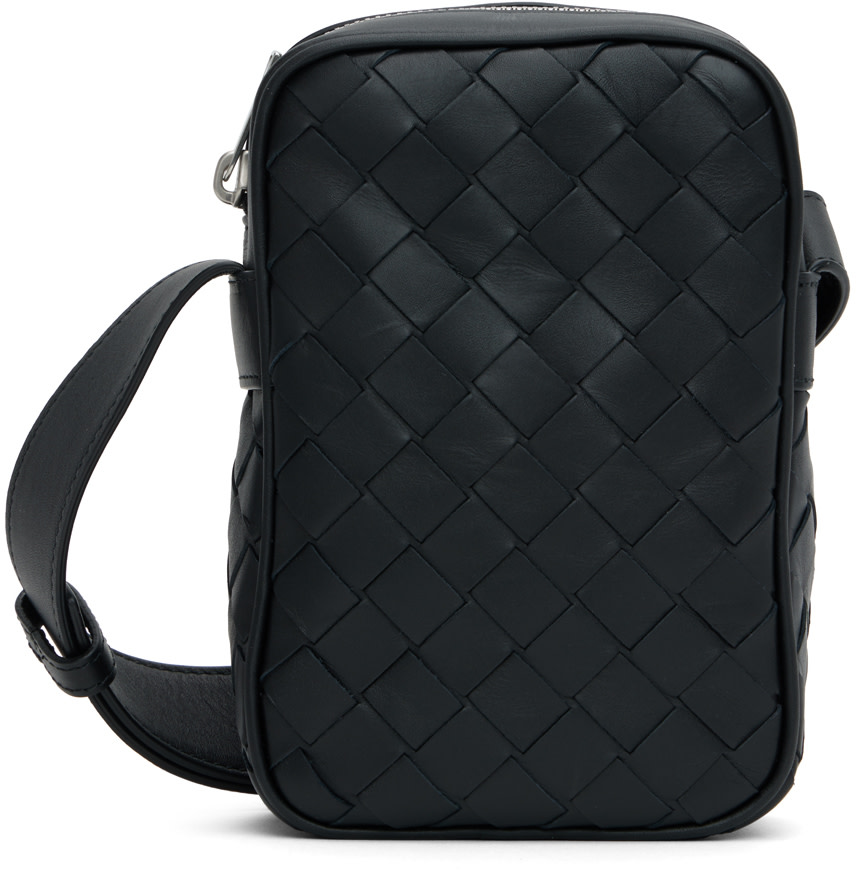 Bottega Veneta: Black Intrecciato Bag | SSENSE