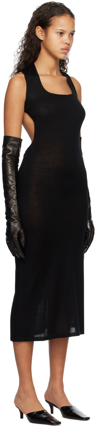 Subtle Le Nguyen - Robe midi noire à encolure arrondie