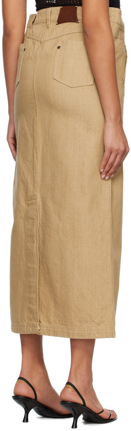 Subtle Le Nguyen - Jupe longue beige en denim