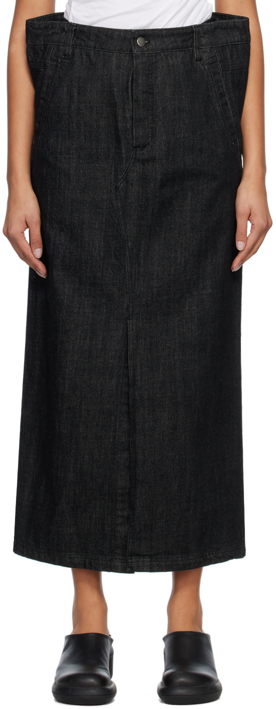 Subtle Le Nguyen - Jupe longue noire en denim
