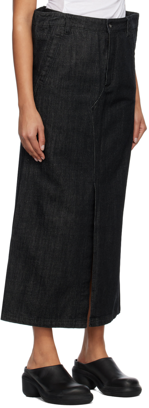 Subtle Le Nguyen - Jupe longue noire en denim