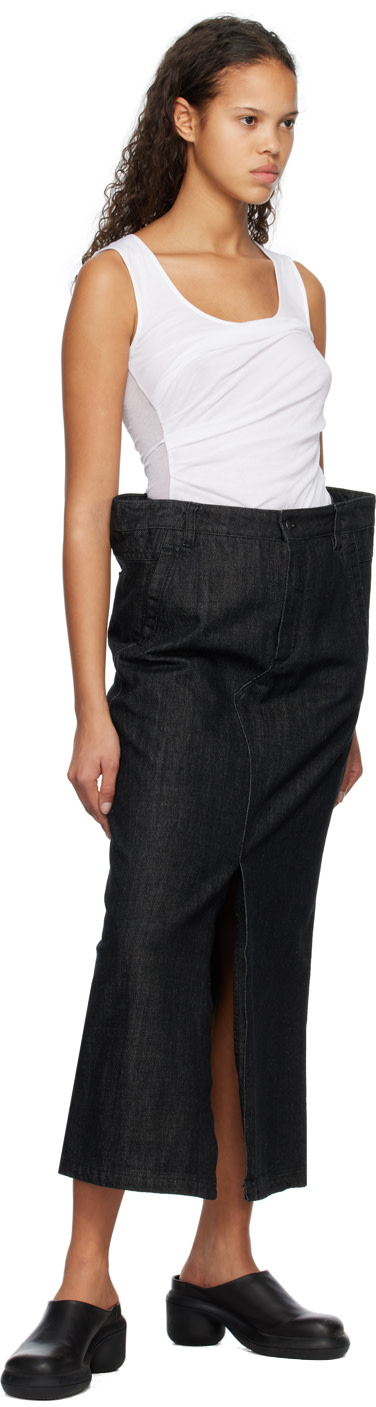 Subtle Le Nguyen - Jupe longue noire en denim