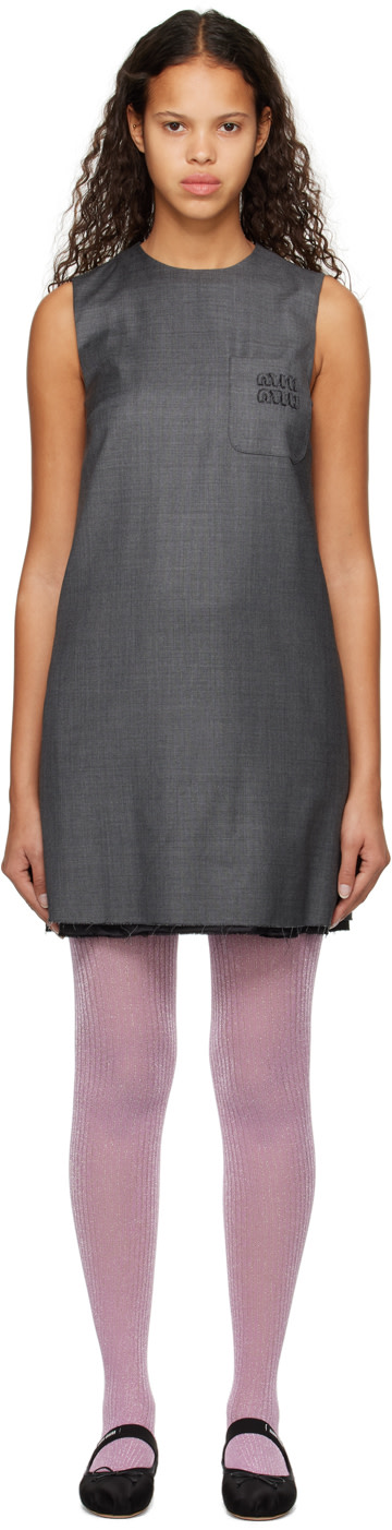 Miu Miu - Robe courte Grisaille grise