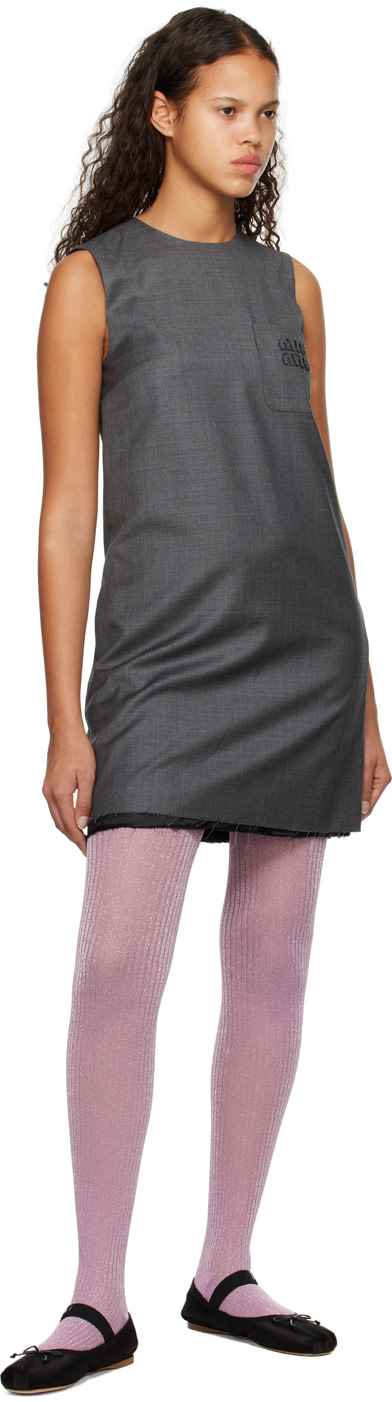 Miu Miu - Robe courte Grisaille grise