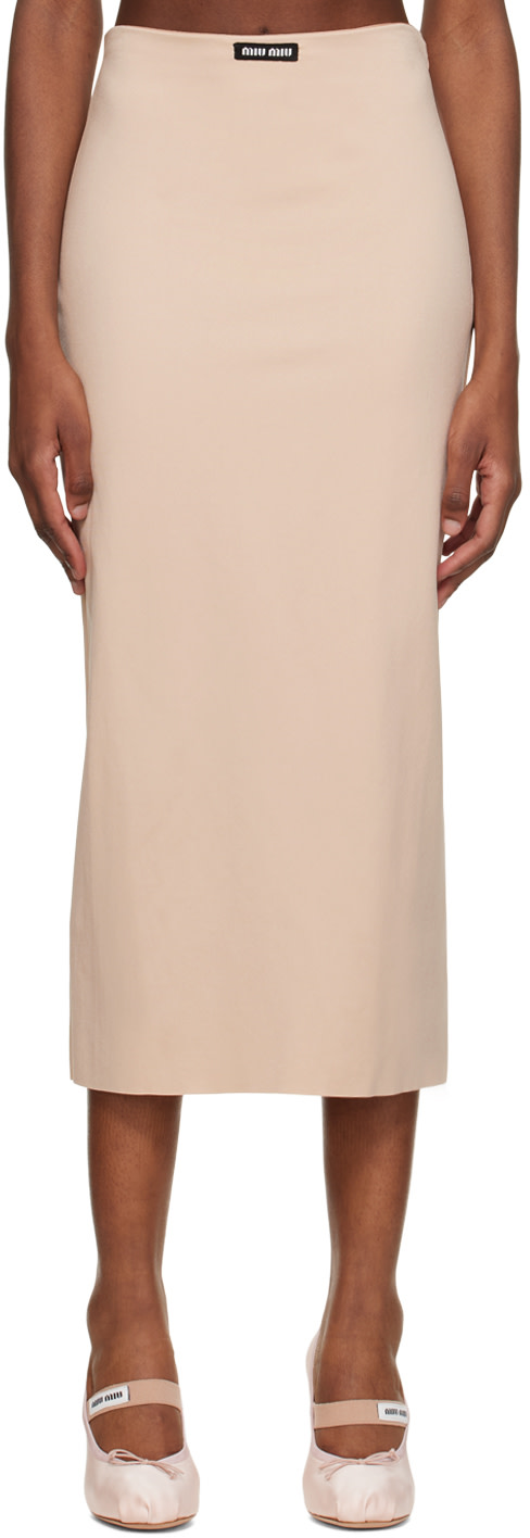 Miu Miu - Jupe crayon midi beige