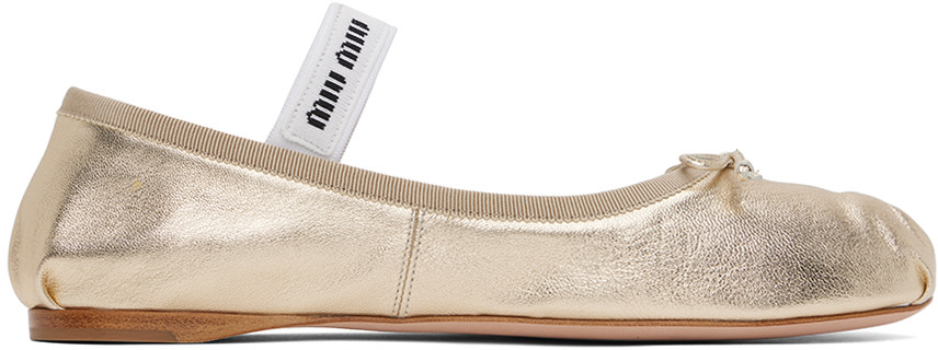 Miu Miu - Ballerines dorées
