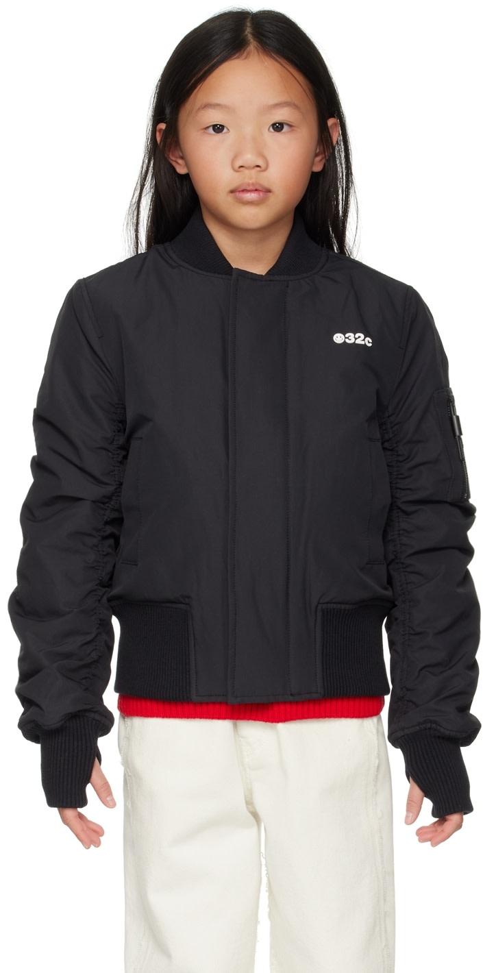 032c - SSENSE Exclusive Kids Black Bomber Jacket
