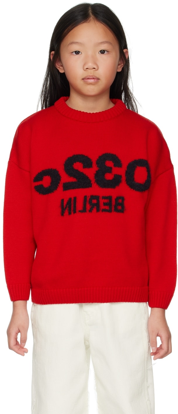 032c - Enfant | Pull rouge exclusif à SSENSE