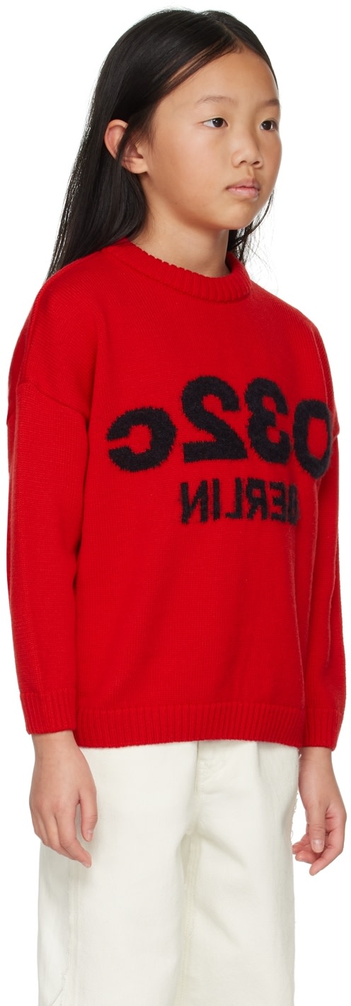 032c - Enfant | Pull rouge exclusif à SSENSE