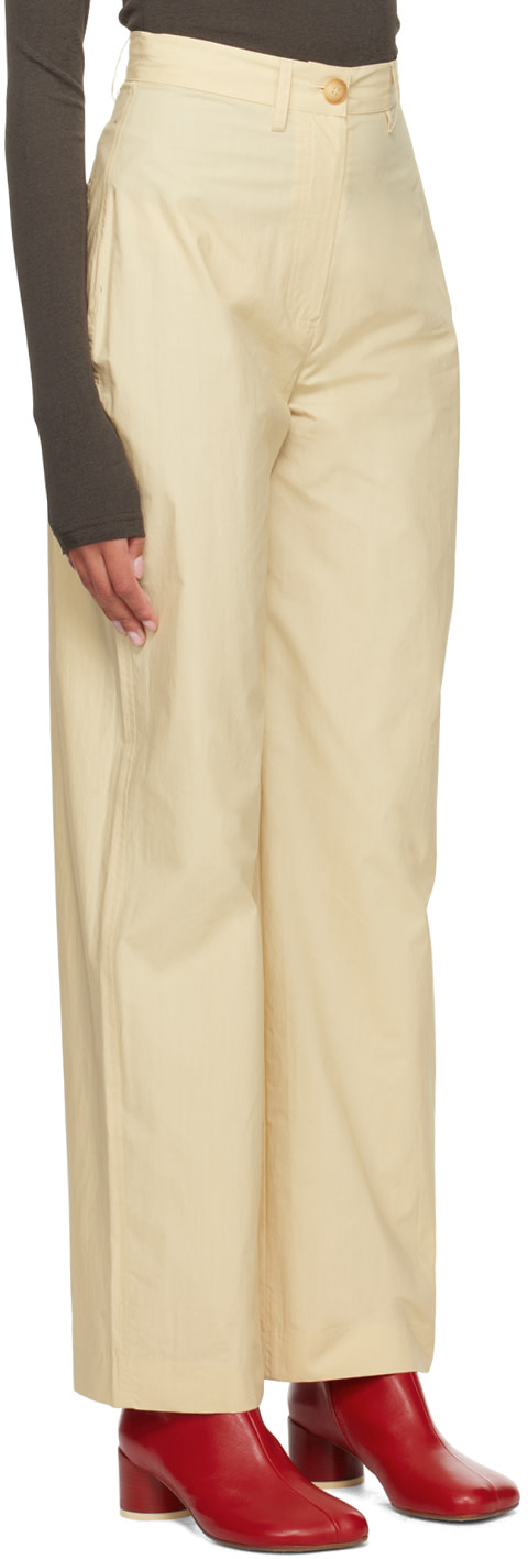 Nanushka - Pantalon Nessa blanc cassé