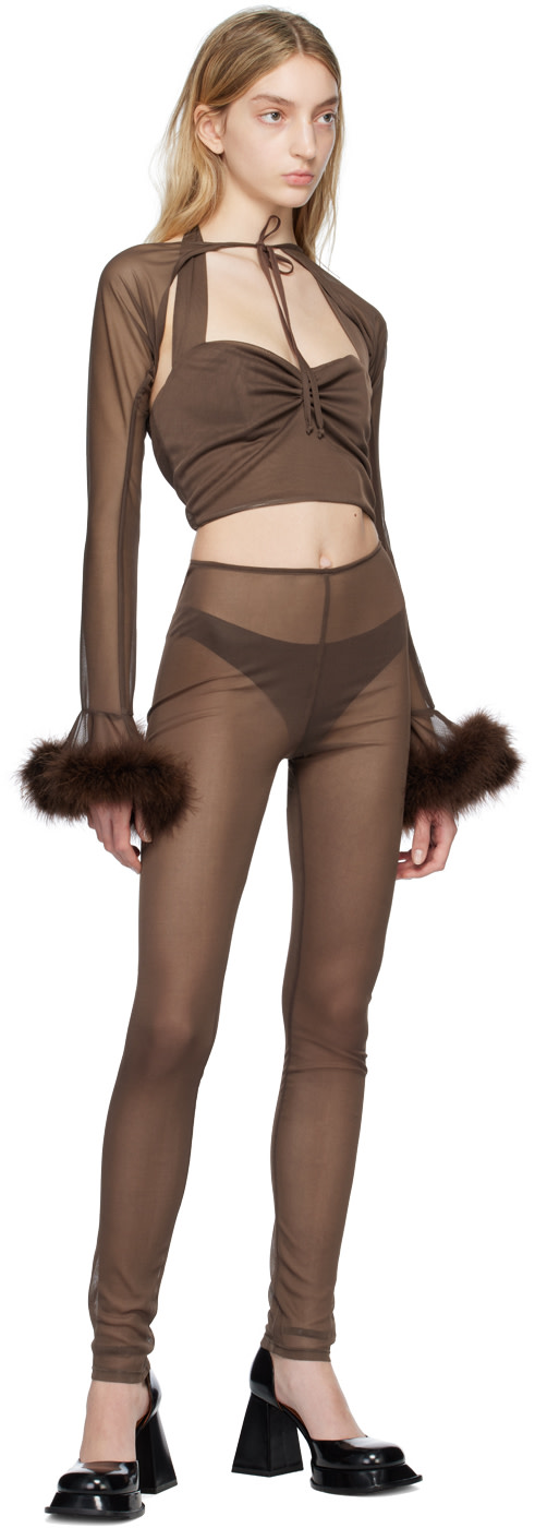 Anna Sui - Camisole brune exclusive à SSENSE